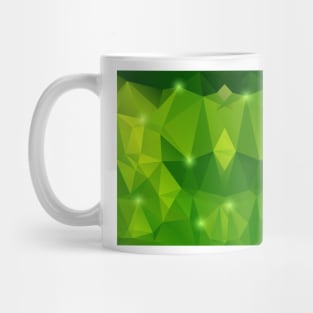 Abstract green triangle geometrical background Mug